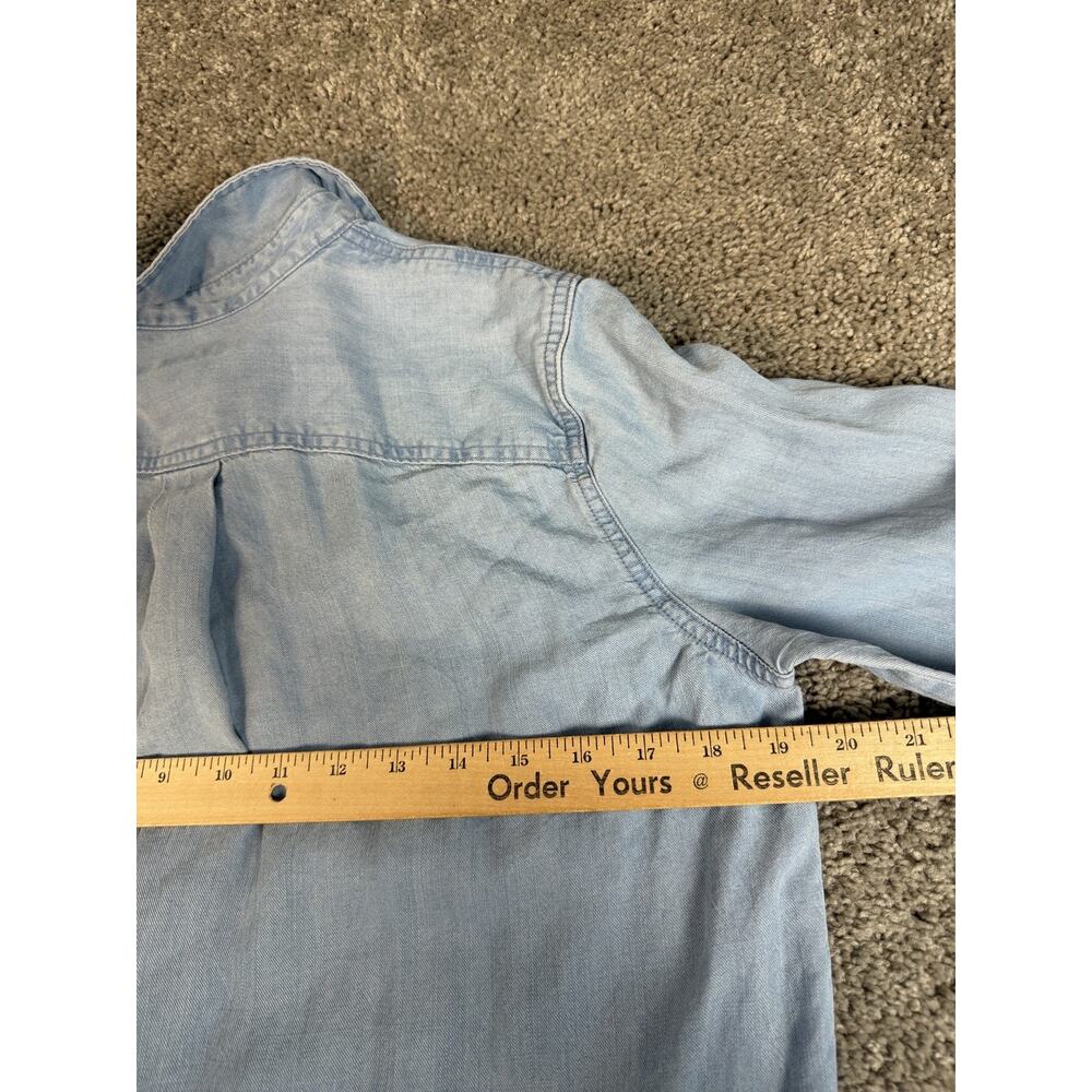 Chaps Dress Womens M Blue Denim Shirt Dress Button Pockets Tunic Long Sleeve - Picture 6 of 10
